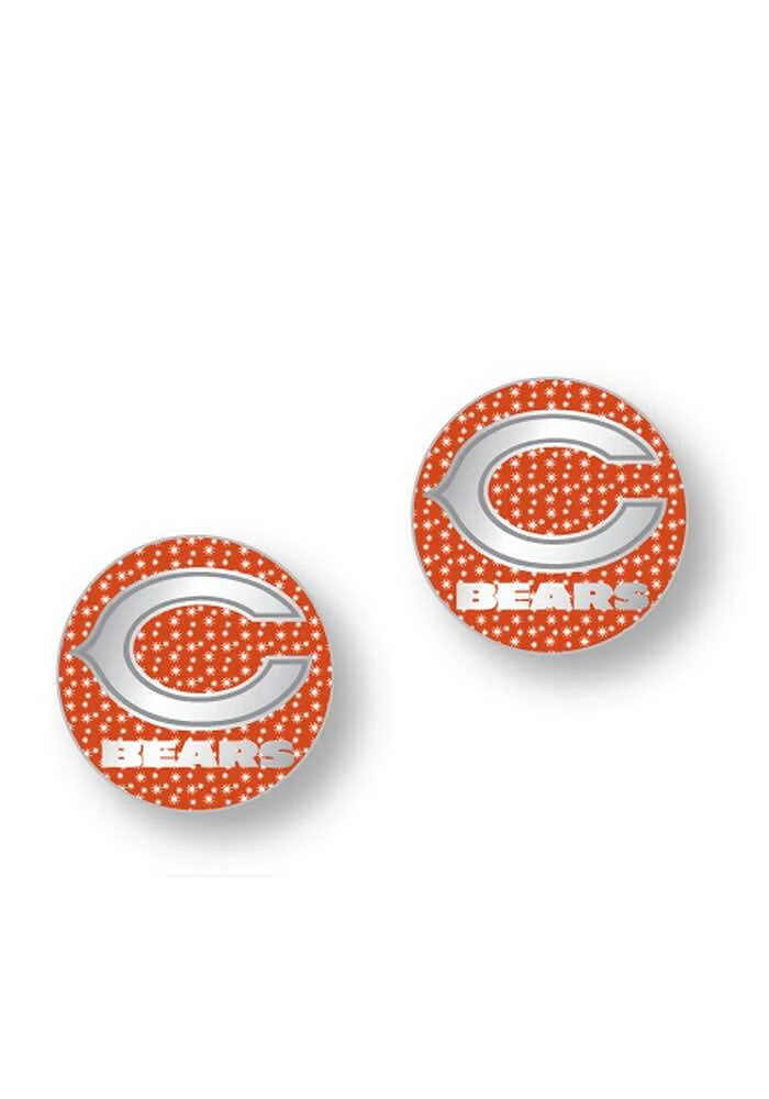 Chicago Bears Glitter Post Womens Earrings