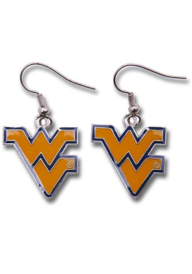 West Virginia Mountaineers Logo Dangler Design Womens Earrings
