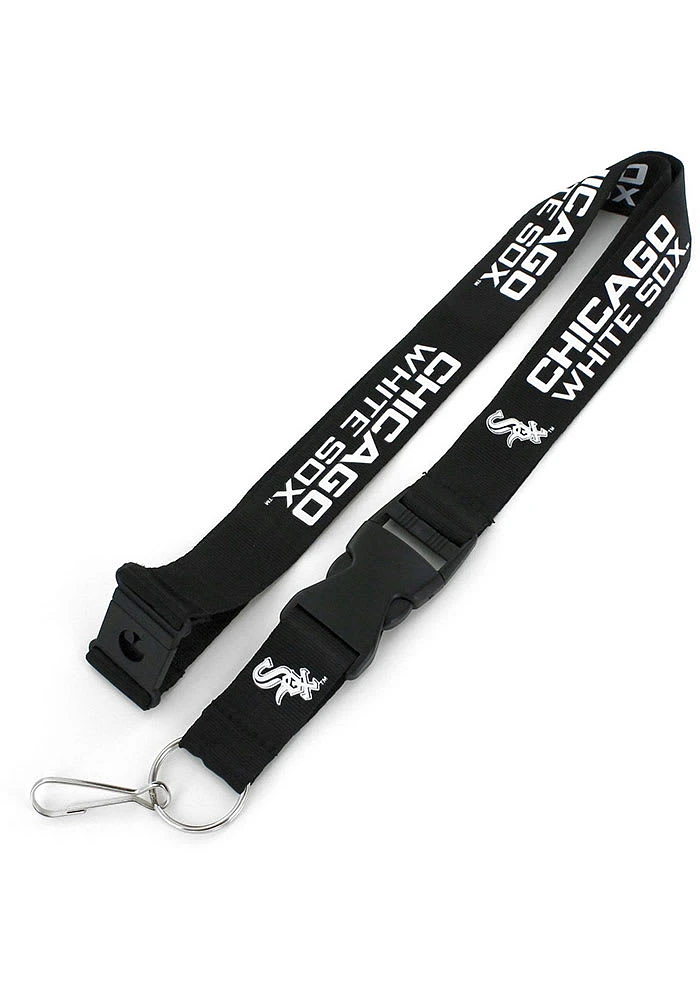 Chicago White Sox Script Black Lanyard - Black