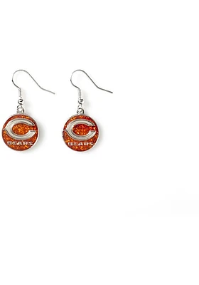 Chicago Bears Glitter Dangler Womens Earrings