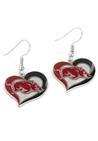 Arkansas Razorbacks Swirl Heart Womens Earrings