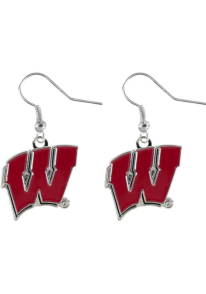Wisconsin Badgers Logo Dangle Womens Earrings