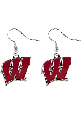 Wisconsin Badgers Logo Dangle Womens Earrings