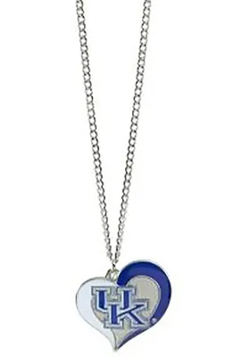 Kentucky Wildcats Swirl Heart Necklace