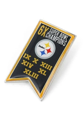 Pittsburgh Steelers Souvenir Super Bowl Champions Banner Pin - Black