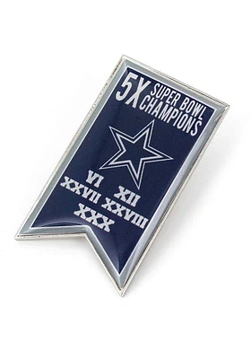 Dallas Cowboys Souvenir Super Bowl Champions Banner Pin - Navy Blue