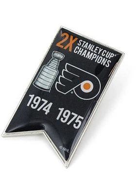 Philadelphia Flyers Souvenir Stanley Cup Champions Banner Pin - Black