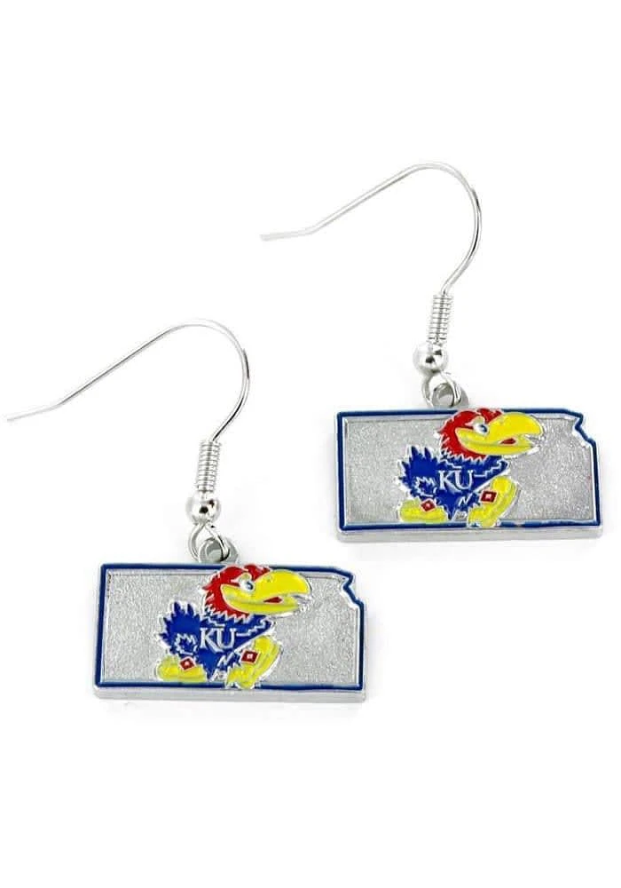 Kansas Jayhawks State Design Womens Earrings