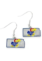 Kansas Jayhawks State Design Womens Earrings