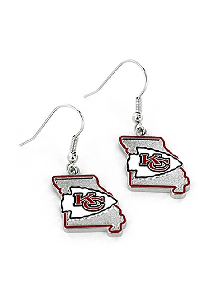 Kansas City Chiefs State Design Womens Earrings