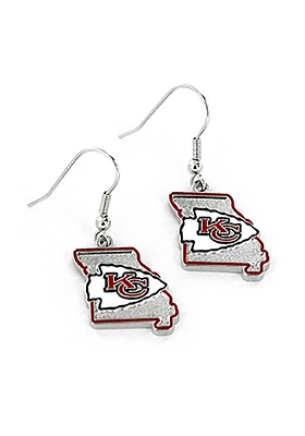 Kansas City Chiefs State Design Womens Earrings