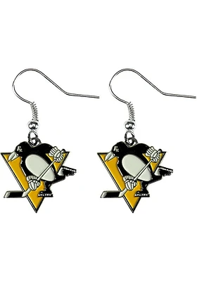Pittsburgh Penguins Logo Dangle Womens Earrings