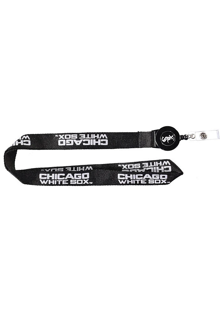 Chicago White Sox Badge Reel Lanyard - Black