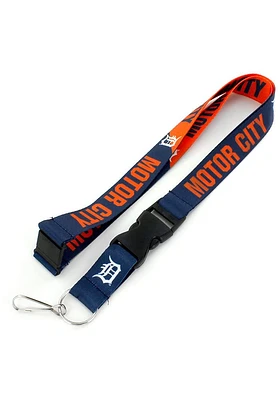 Detroit Tigers Slogan Lanyard - Navy Blue
