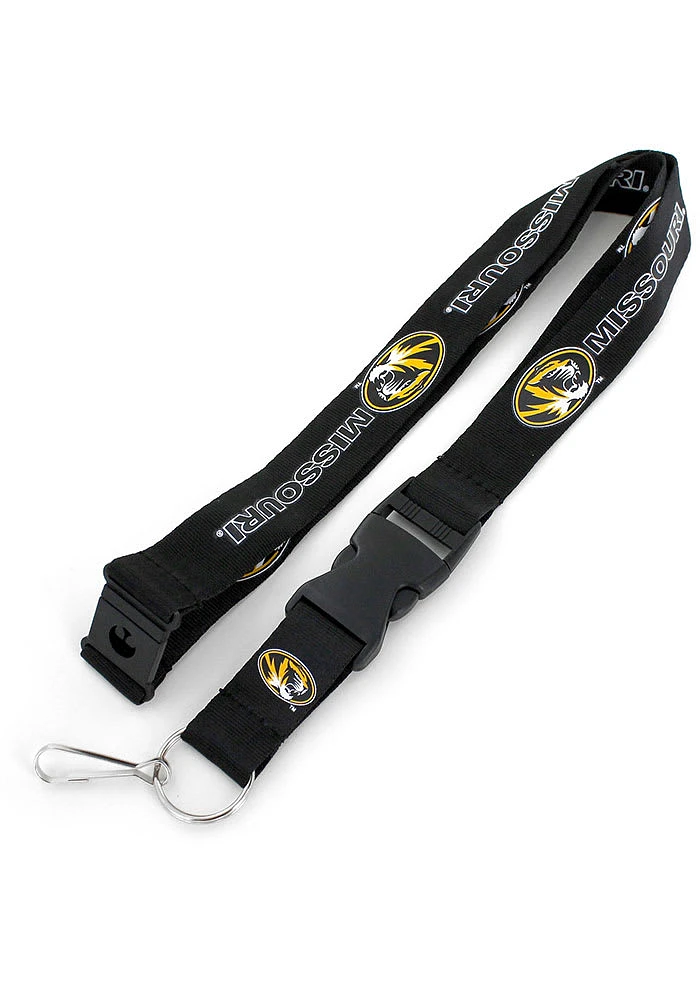 Missouri Tigers Black Buckle Lanyard - Black