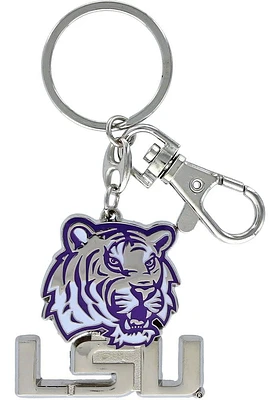 LSU Tigers Heavyweight Design Keychain - Purple
