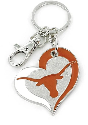 Texas Longhorns Swirl Heart Keychain - Burnt Orange