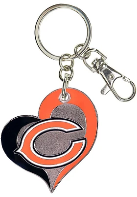 Chicago Bears Swirl Heart Keychain - Blue