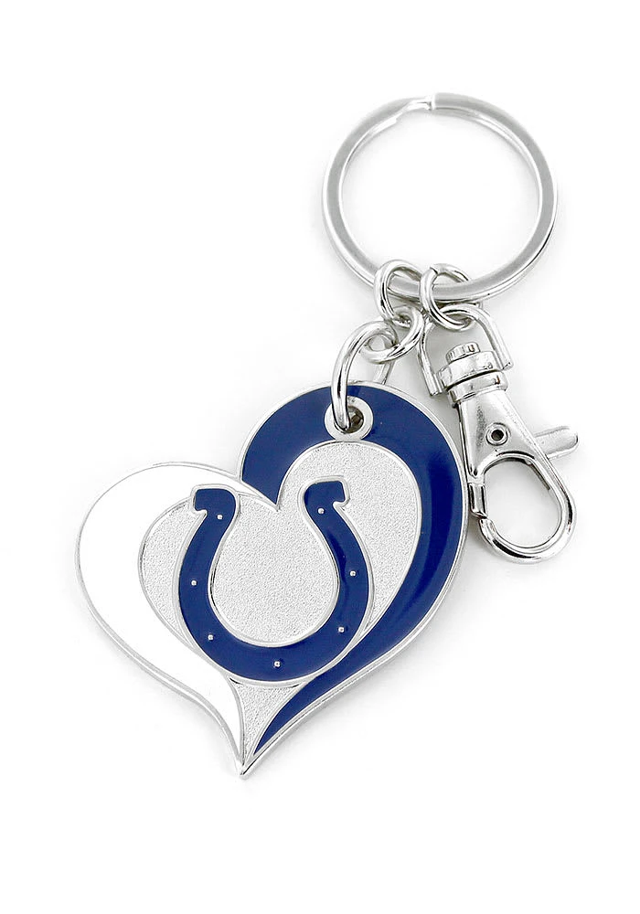 Indianapolis Colts Swirl Heart Keychain - Blue