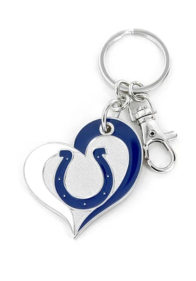 Indianapolis Colts Swirl Heart Keychain - Blue