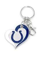 Indianapolis Colts Swirl Heart Keychain - Blue