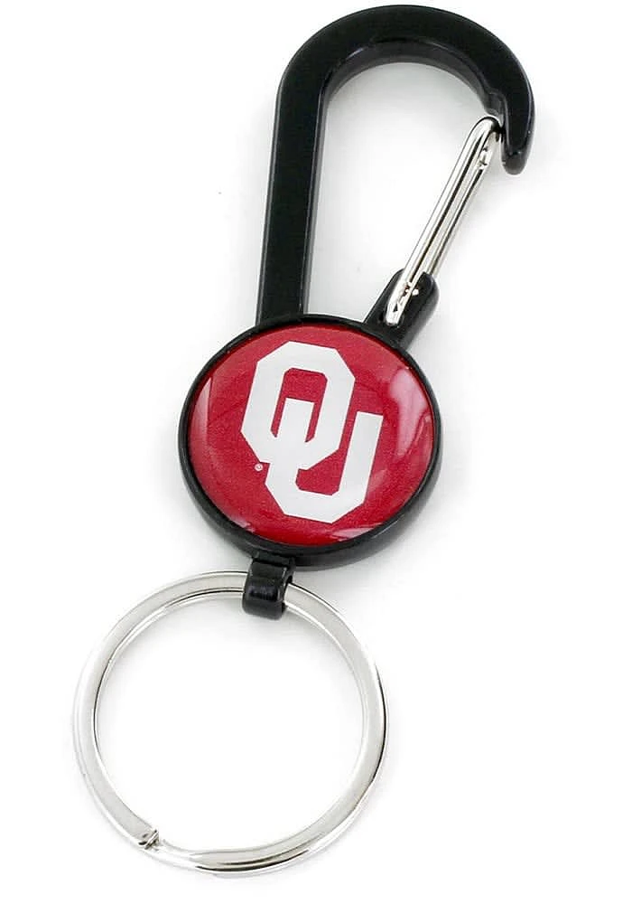 Oklahoma Sooners Metal Carabiner Keychain - Red
