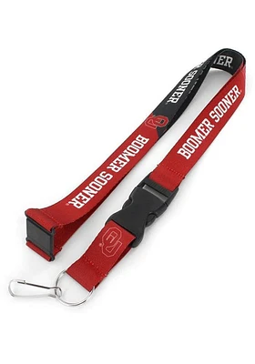 Oklahoma Sooners Slogan Graphic Lanyard - Red