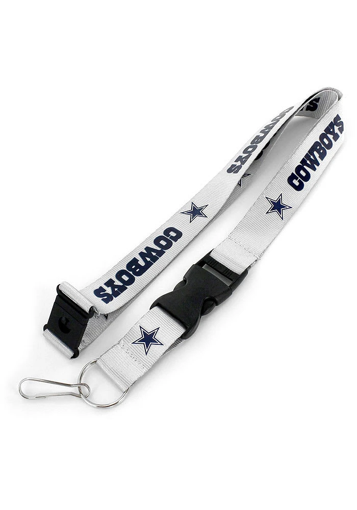 Dallas Cowboys Silver Buckle Lanyard - Silver