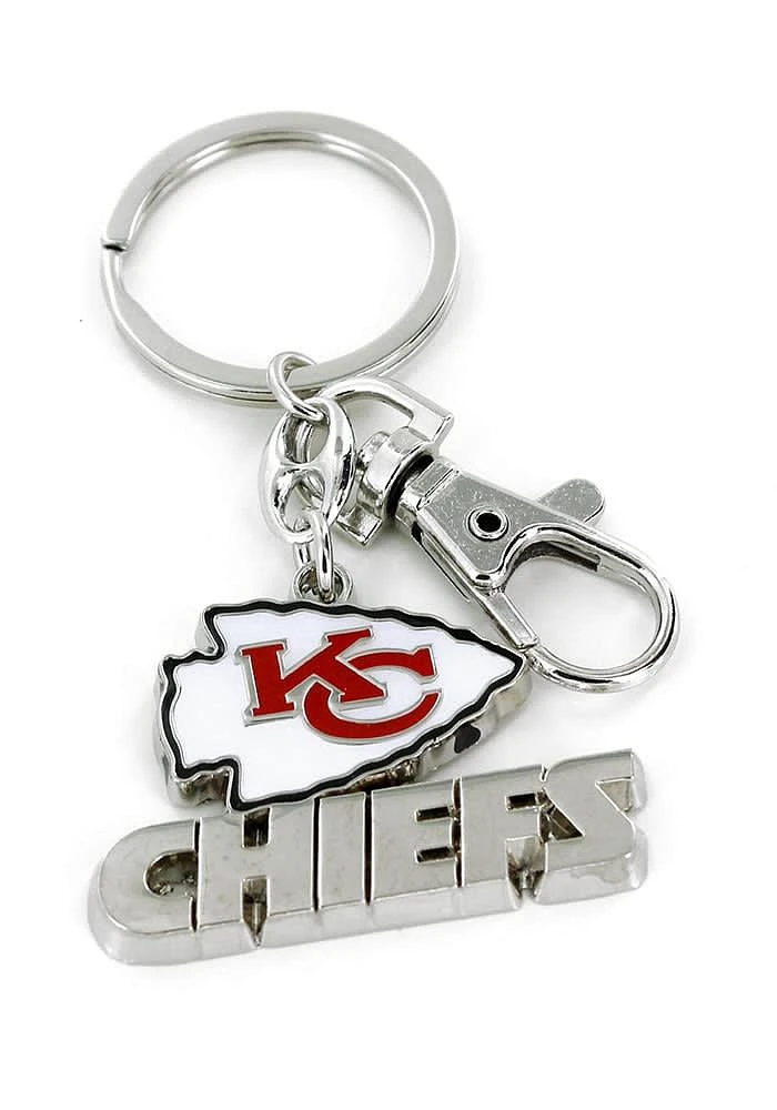 Kansas City Chiefs Heavyweight Silver Keychain - Silver