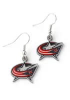 Columbus Blue Jackets Logo Dangler Womens Earrings