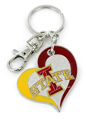 Iowa State Cyclones Swirl Heart Keychain - Cardinal