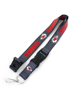 Kansas City Chiefs Charcoal Lanyard - Red