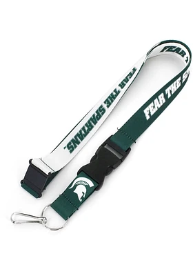Michigan State Spartans Slogan Graphic Lanyard - Green