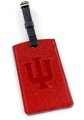 Indiana Hoosiers White Glitter Luggage Tag