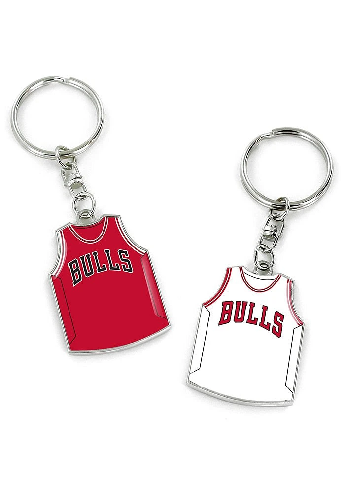 Chicago Bulls Reversible Jersey Keychain - Red