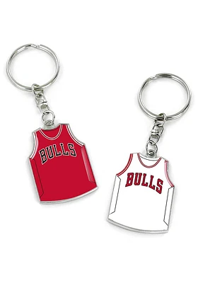 Chicago Bulls Reversible Jersey Keychain - Red