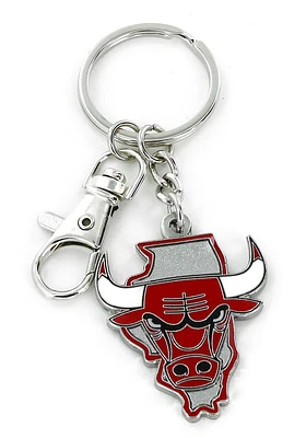 Chicago Bulls State Design Keychain - Red