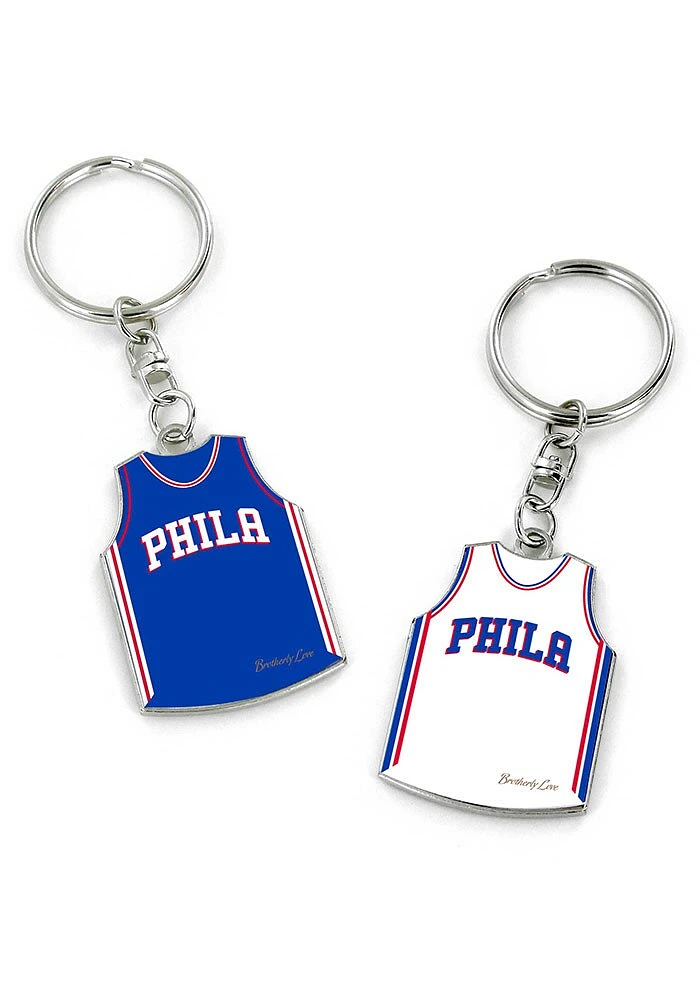 Philadelphia 76ers Reversible Jersey Keychain - Blue