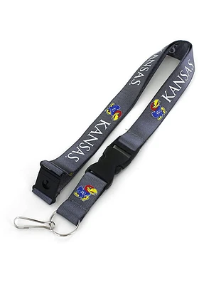 Kansas Jayhawks Charcoal Lanyard - Blue