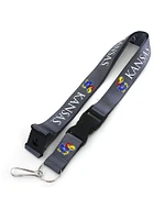 Kansas Jayhawks Charcoal Lanyard - Blue