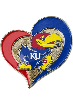 Kansas Jayhawks Souvenir Swirl Heart Pin - Blue