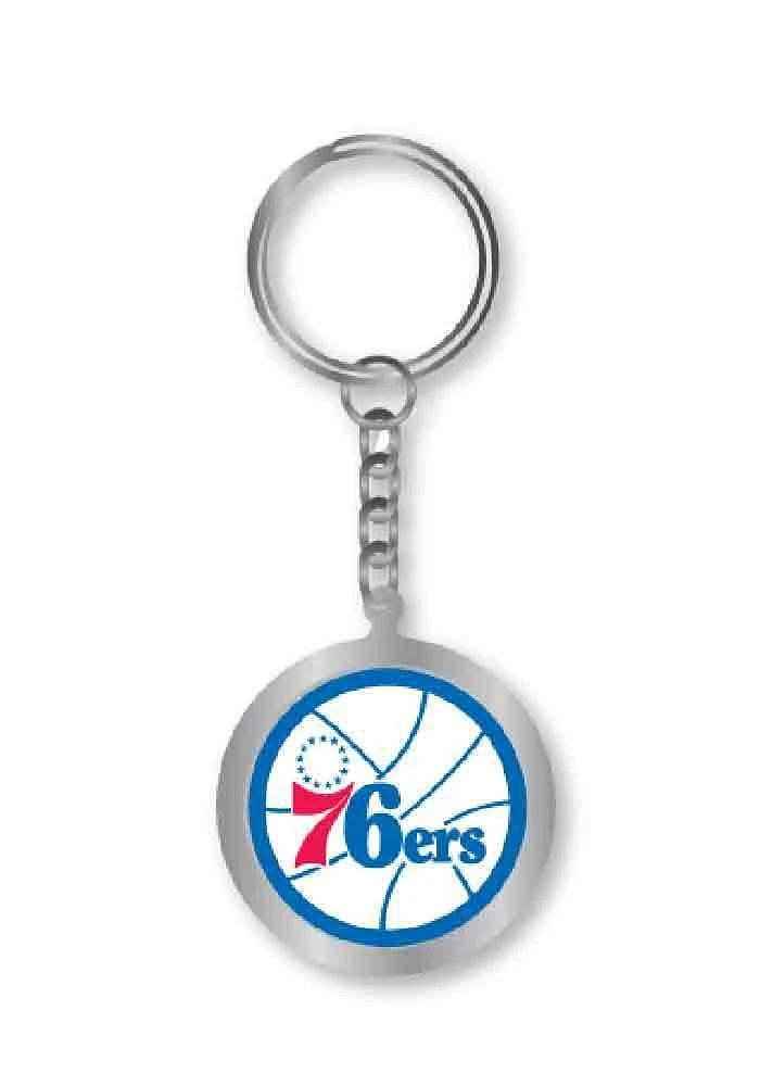 Philadelphia 76ers Spinning Logo Keychain - Silver