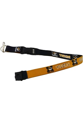 Missouri Tigers Black, Gold Reversible Buckle Lanyard - Black