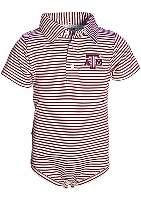 Texas A&M Aggies Baby Maroon Carson Short Sleeve One Piece Polo