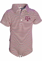 Texas A&M Aggies Baby Maroon Carson Short Sleeve One Piece Polo