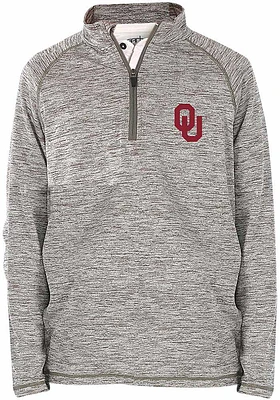 Oklahoma Sooners Youth Grey Matthew Long Sleeve Quarter Zip Shirt