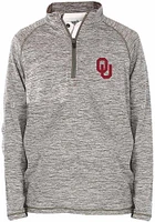 Oklahoma Sooners Youth Grey Matthew Long Sleeve Quarter Zip Shirt
