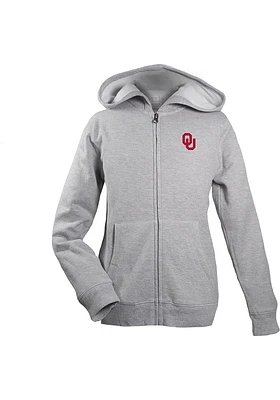 Oklahoma Sooners Youth Grey Henry Long Sleeve Full Zip Jacket