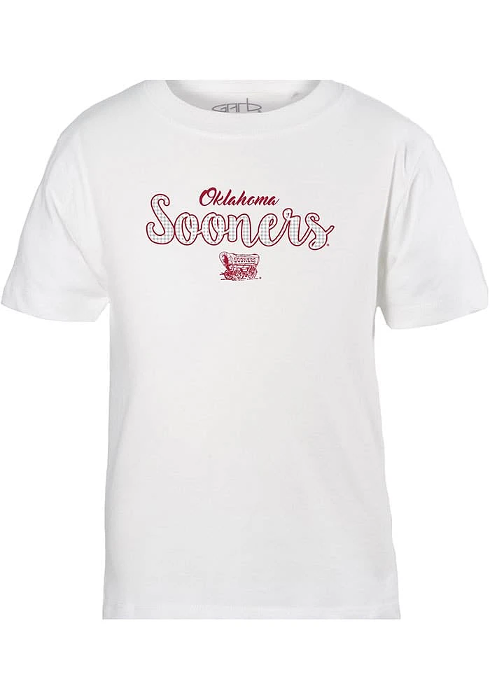 Oklahoma Sooners Girls White Tonic Script Short Sleeve Tee
