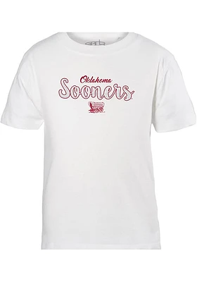 Oklahoma Sooners Girls White Tonic Script Short Sleeve Tee